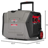 Briggs & Stratton 030806 Benzin Inverter Stromerzeuger Generator der PowerSmart Serie P4500 mit 4500 Watt/3700 Watt sauberem Strom, ultraleise und leichtgewichtig, W, 230 V, Schwarz,grau