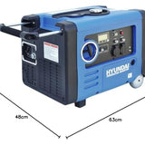HYUNDAI Inverter Stromerzeuger HY4500SEi D, Notstromaggregat, Generator mit 4 kW, Stromgenerator mit E-Start, Benzin Stromaggregat, mobil und leise