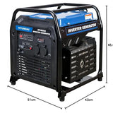 HYUNDAI Inverter Stromerzeuger HY4000i D, Generator mit 3.8 kW max. Leistung, Benzin Notstromaggregat, Stromgenerator, sparsam, leicht und mobil