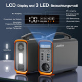 JustNow Portable Power Station 240W/240Wh,LiFePo4 Batterie Mobiler Stromspeicher mit AC/DC/USB/PD 60W Ausgang, Solar Generator für Camping, Outdoor, Wohnmobile,Notfall,Haushalt Reserve