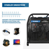 HYUNDAI Inverter Stromerzeuger HY4000i D, Generator mit 3.8 kW max. Leistung, Benzin Notstromaggregat, Stromgenerator, sparsam, leicht und mobil