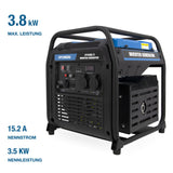 HYUNDAI Inverter Stromerzeuger HY4000i D, Generator mit 3.8 kW max. Leistung, Benzin Notstromaggregat, Stromgenerator, sparsam, leicht und mobil