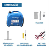 HYUNDAI Inverter Stromgenerator HY2300Si D, Stromerzeuger mit 2.2 kW max. Leistung, Benzin Notstromaggregat, leise, leicht und sparsam