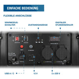 HYUNDAI Inverter Stromerzeuger HY4000i D, Generator mit 3.8 kW max. Leistung, Benzin Notstromaggregat, Stromgenerator, sparsam, leicht und mobil