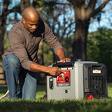 Briggs & Stratton 030806 Benzin Inverter Stromerzeuger Generator der PowerSmart Serie P4500 mit 4500 Watt/3700 Watt sauberem Strom, ultraleise und leichtgewichtig, W, 230 V, Schwarz,grau